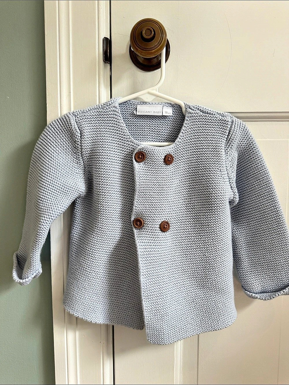Elegant Baby Sofia & Finn Pale Blue Knit Baby Cardigan 18M